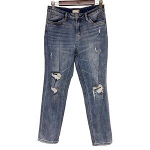 Alter'd State Distressed Straight Leg Denim Blue Jeans Women's Size 27